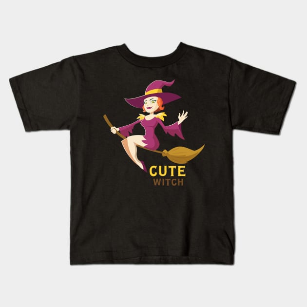 Cute Witch Kids T-Shirt by trendybestgift